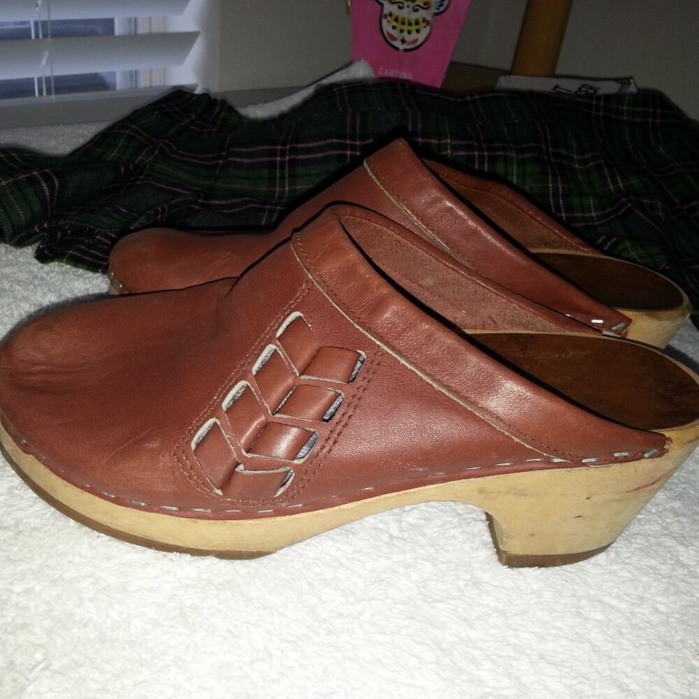 Vintage 1980s MIA Swedish Wood Clogs